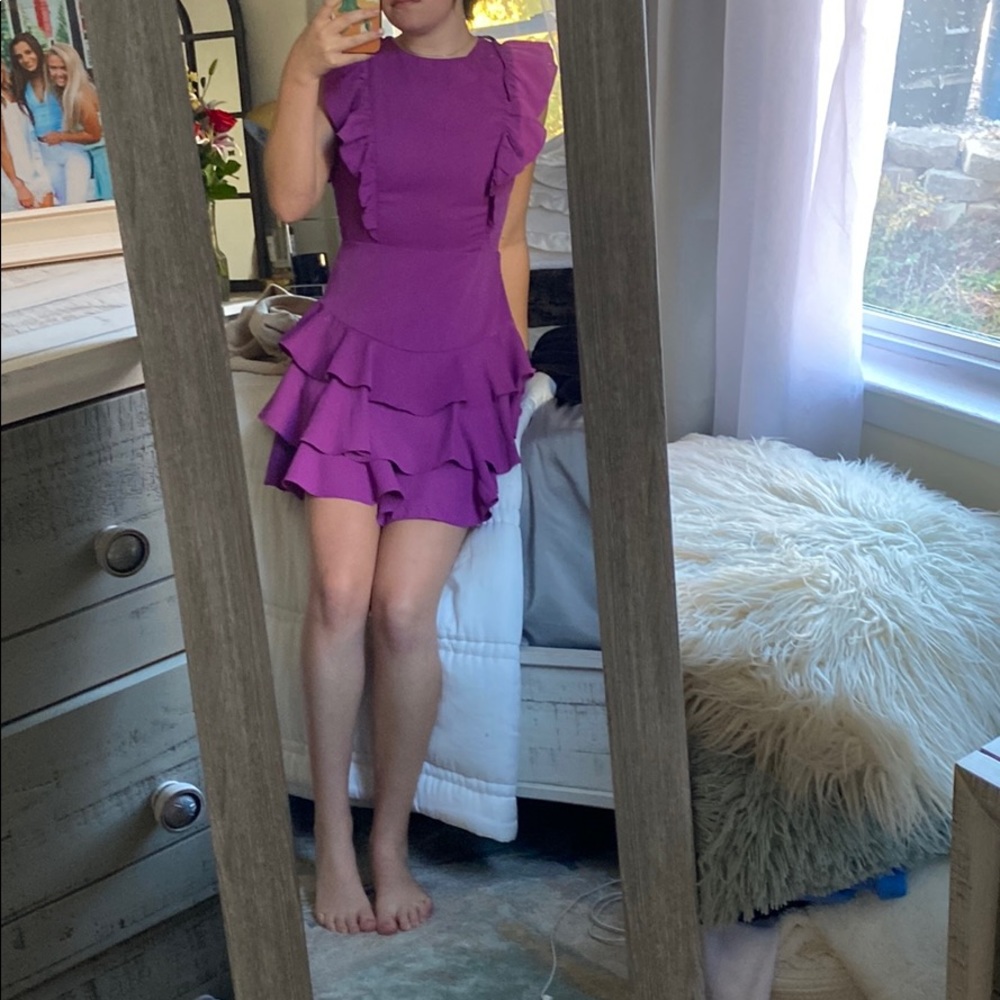 Purple/fuchsia ruffle dress